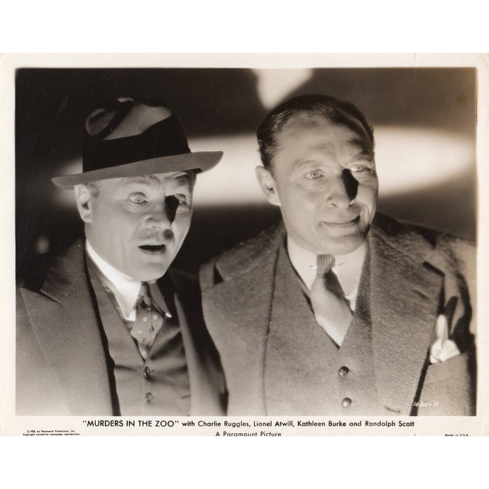 Vintage 1933 Murders In The Zoo - Charles Ruggles - BW Still Photo 8x10